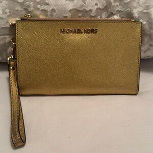 Michael Kors Metallic Gold Wristlet